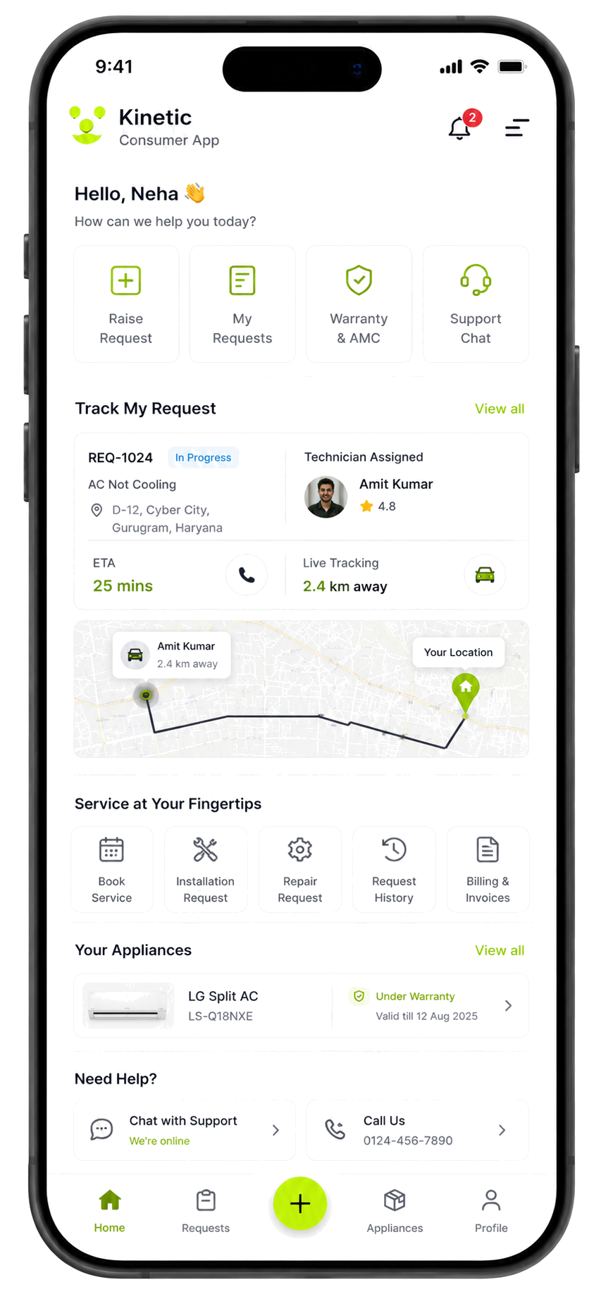 Kinetic Consumer App Phone Mockup